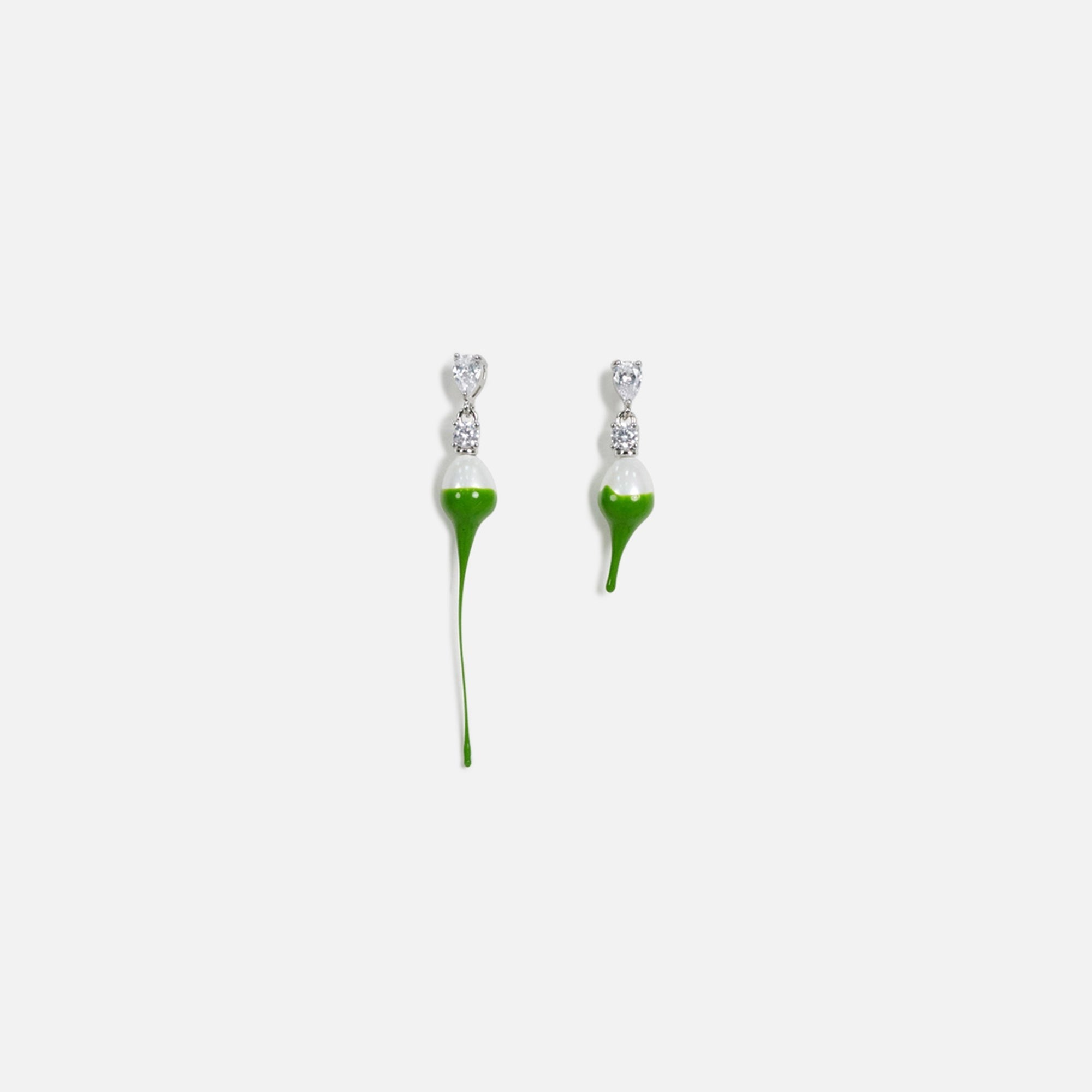 Ottolinger Pearl Dip Earrings - Green