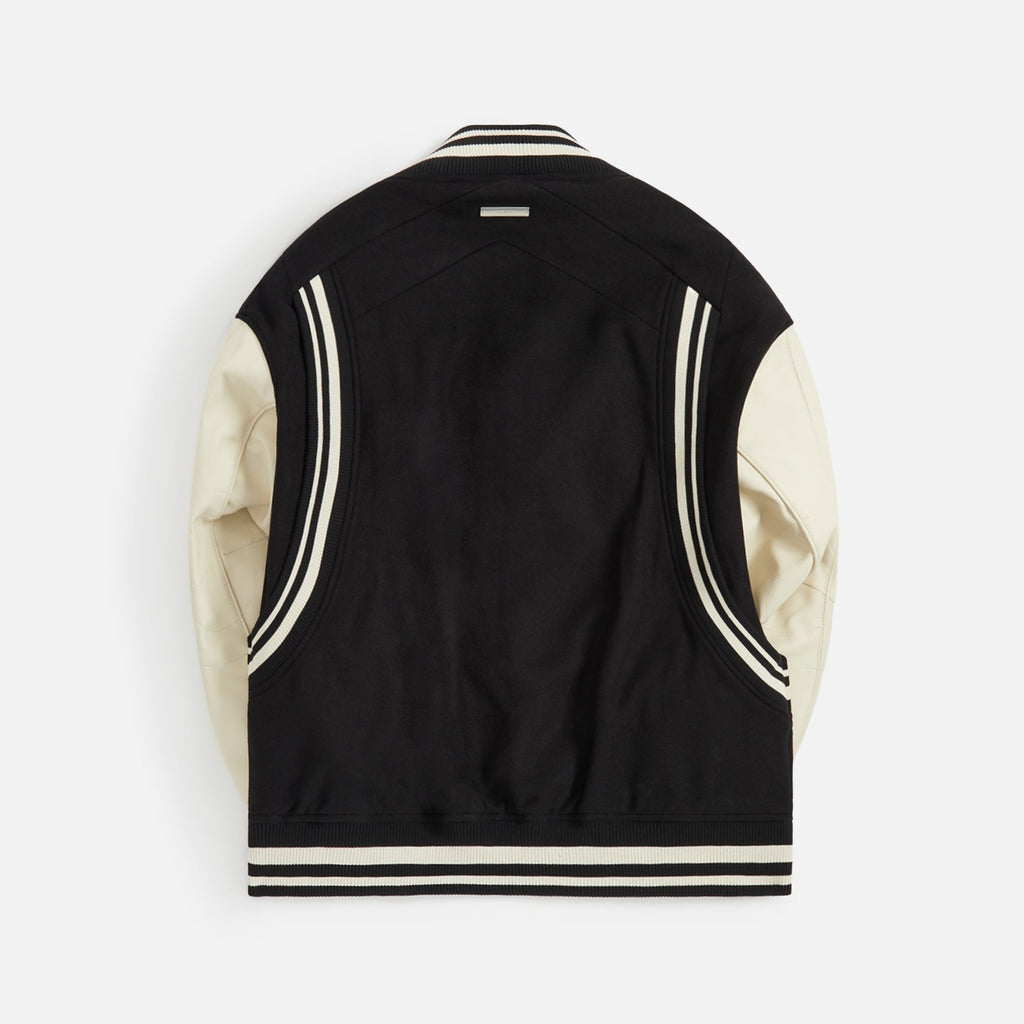 C2H4 Curvilinear Varsity Jacket - Black / Cream