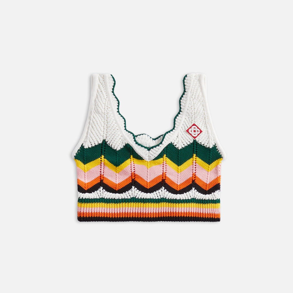 Casablanca Chevron Lace Bra - White