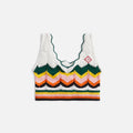 Casablanca Chevron Lace Bra - White