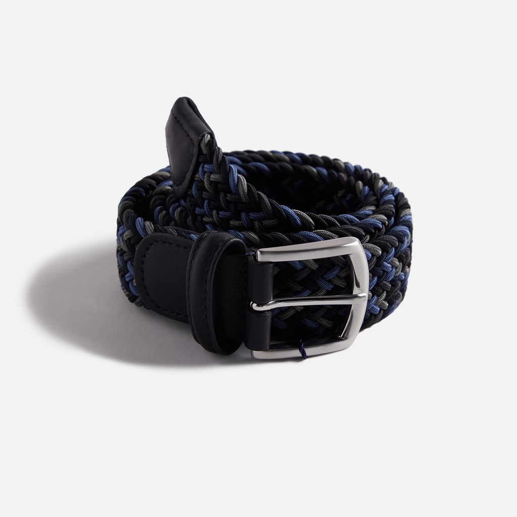 Anderson's Multi Color Stretch Woven Belt - Green / Navy / Black