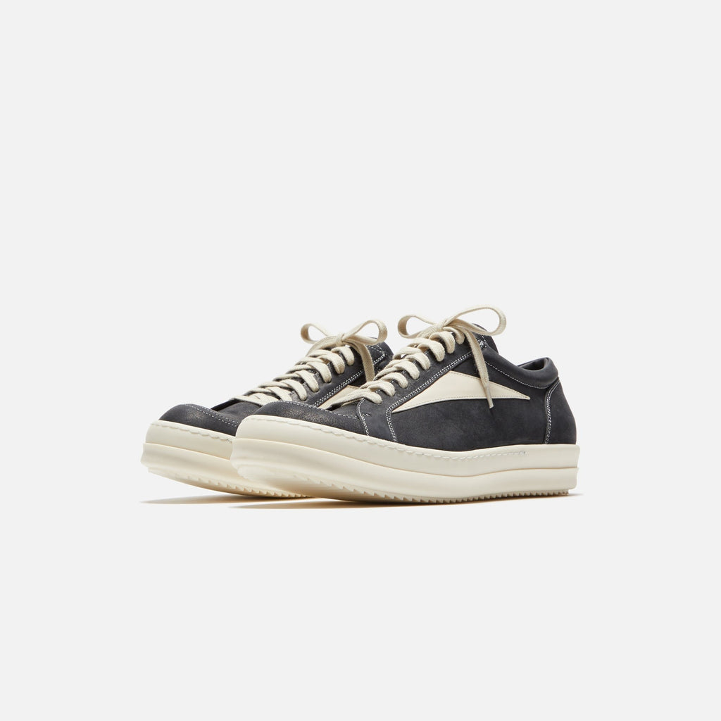 Rick Owens Scarpe Pelle Vintage Sneakers - Black / Milk / Milk