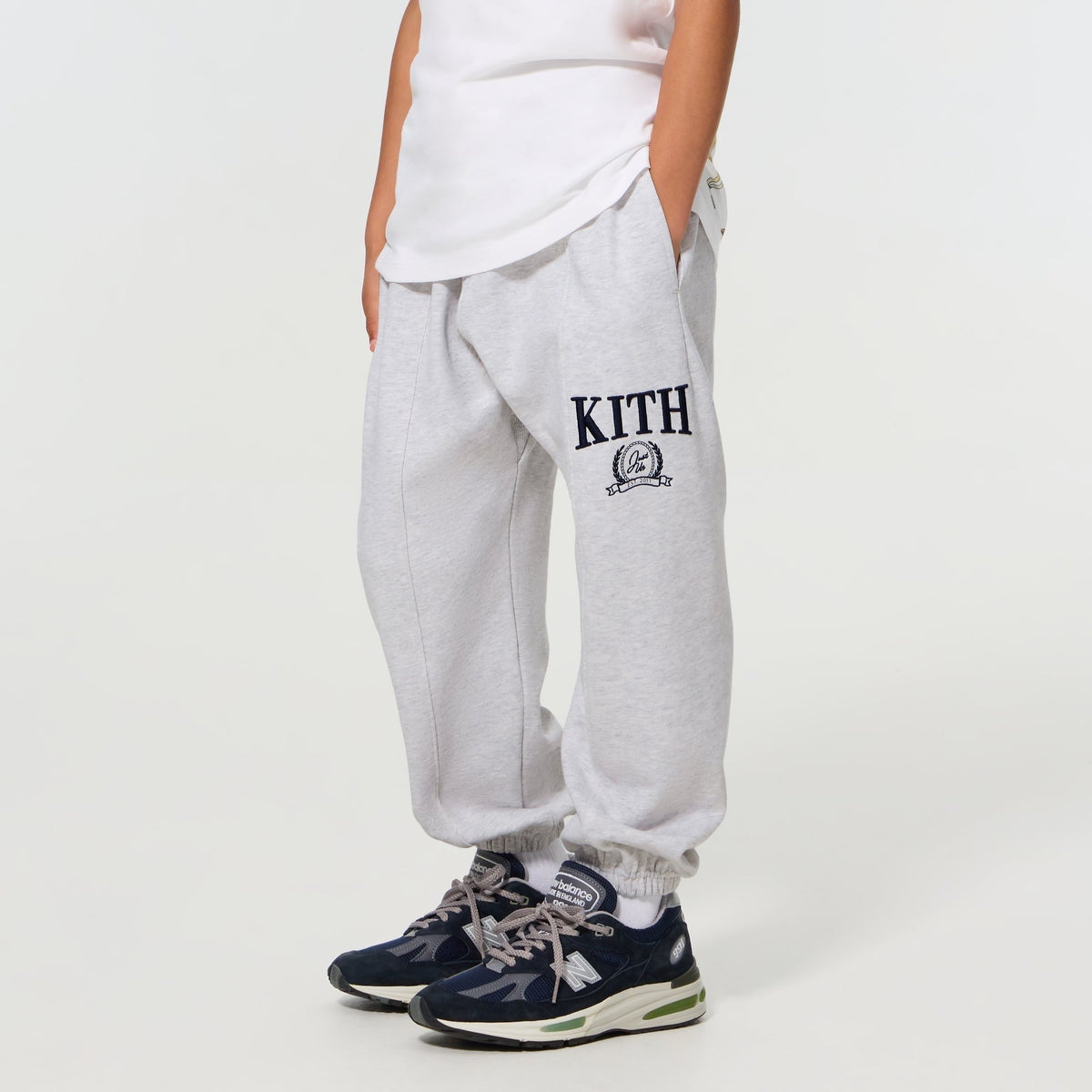 Kith Kids Collegiate Nelson Sweatpant - Light Heather Grey - PH