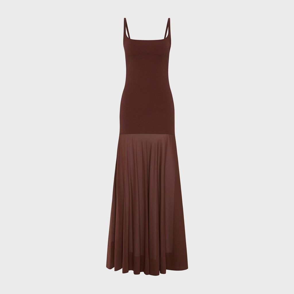 St. Agni Sheer Silk Circle Hem Dress - Liquer