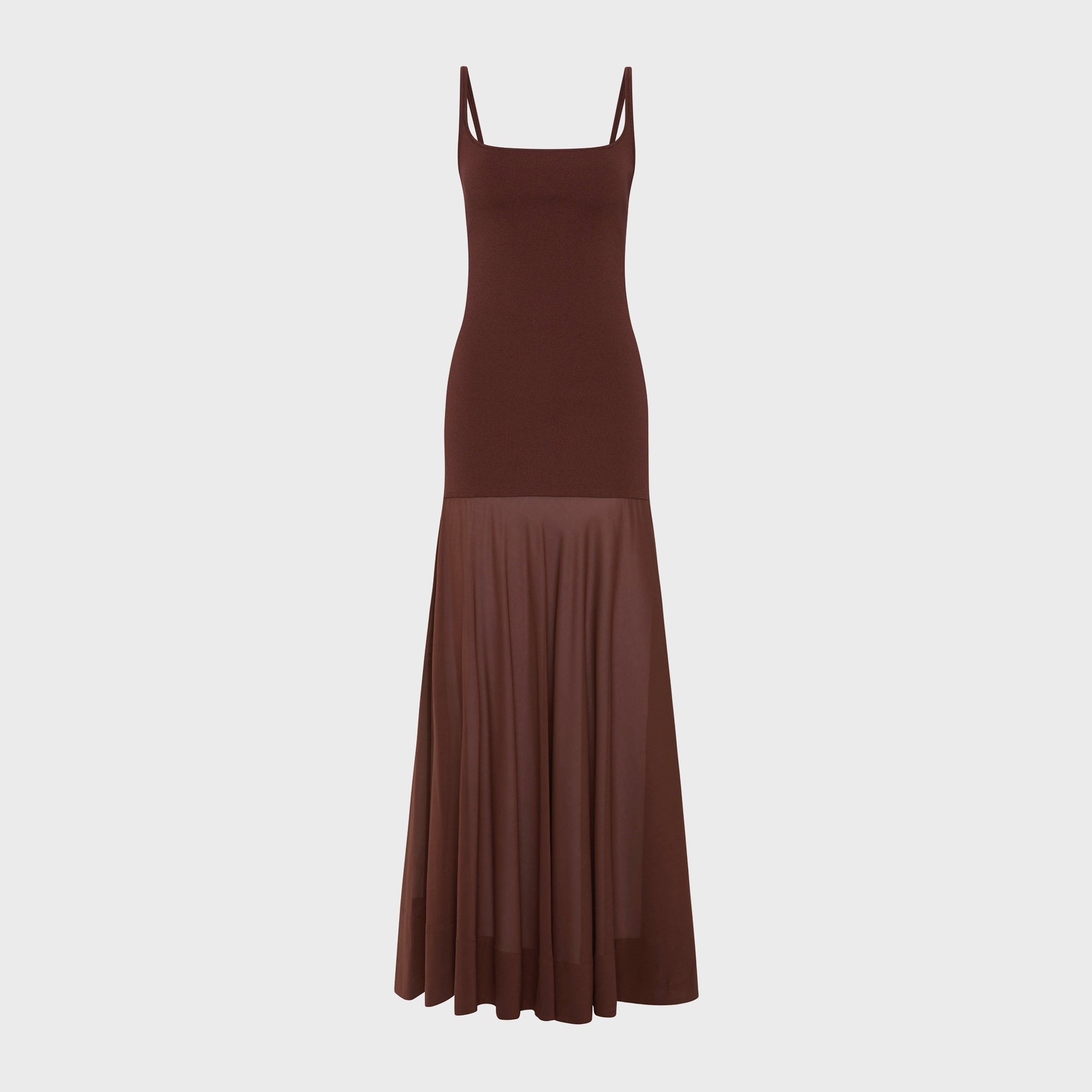 St. Agni Sheer Silk Circle Hem Dress - Liquer