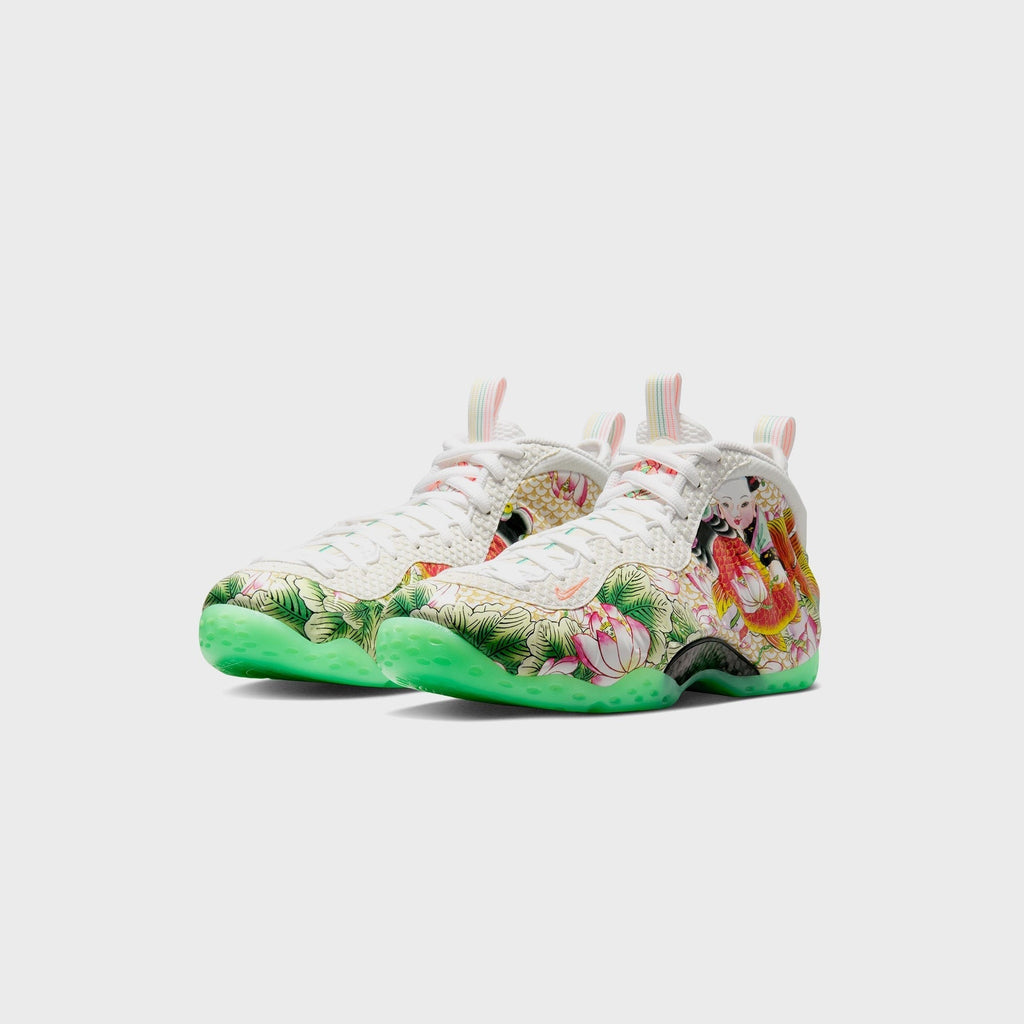 Nike Air Foamposite One - White / Light Poison Green / Black / Lava Glow / Tour Yellow