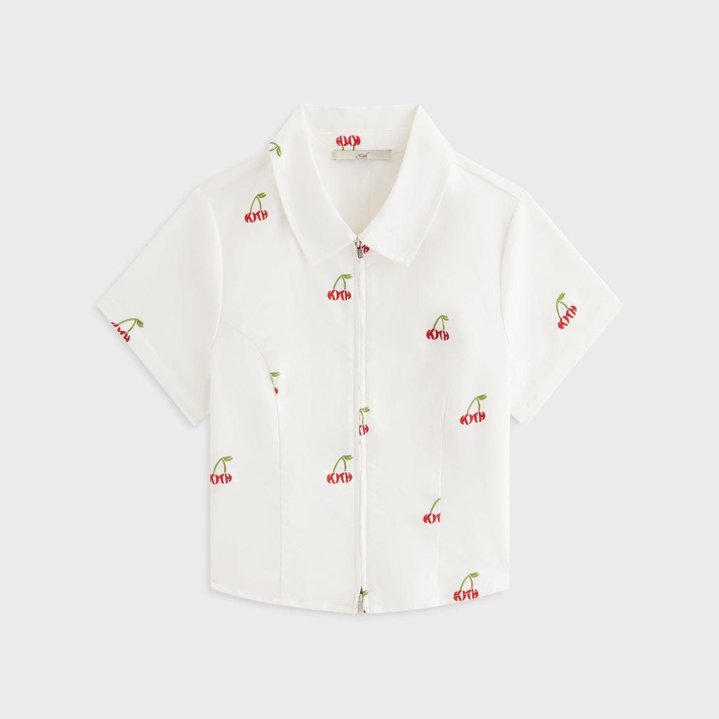 Kith Women Caela Cherry Oxford Zip Shirt - White