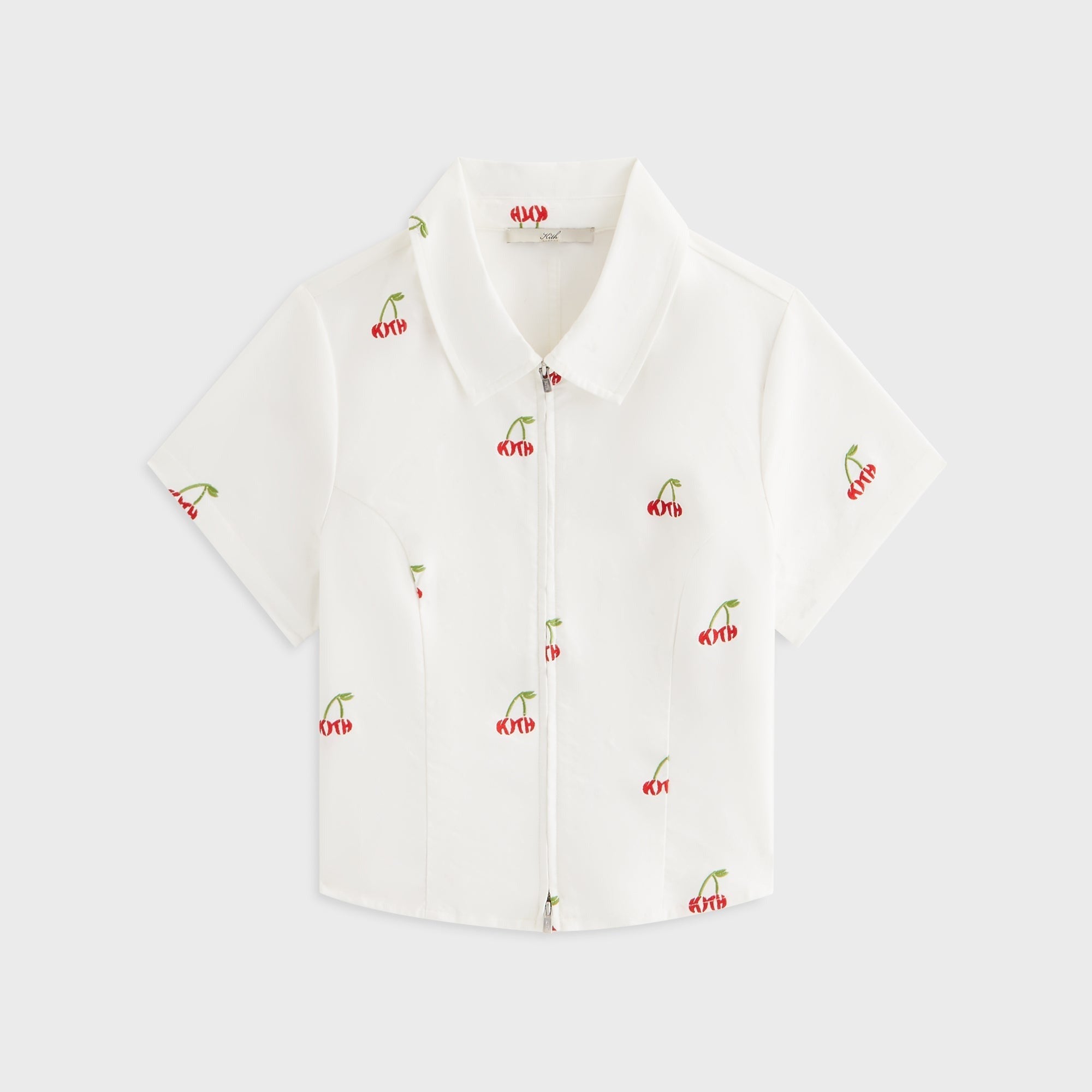Kith Women Caela Cherry Oxford Zip Shirt - White