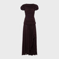 Siedres Adeline Gathered Open Back Mesh Maxi Dress - Brown
