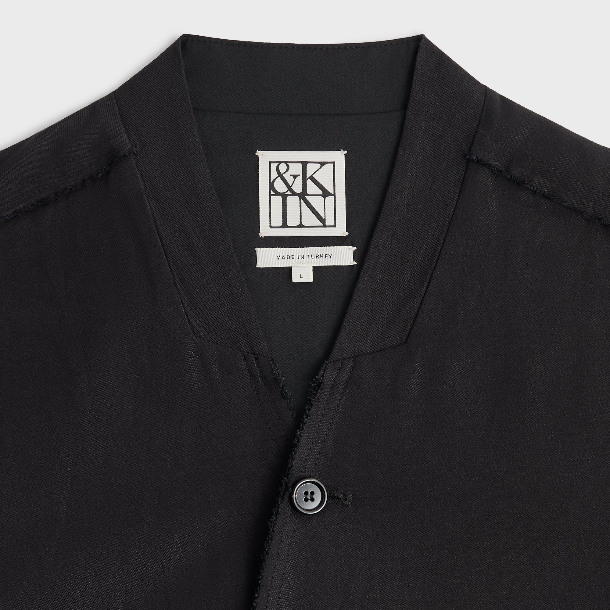 &Kin Long Sleeve Linen Viscose Twill Mathis Shirt - Black