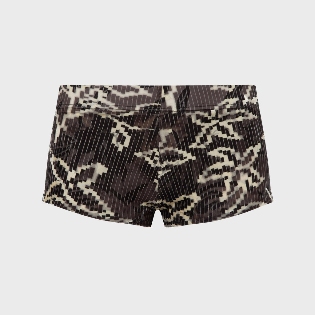 Siedres Afra Low Rise Printed Velvet Mini Short - Brown