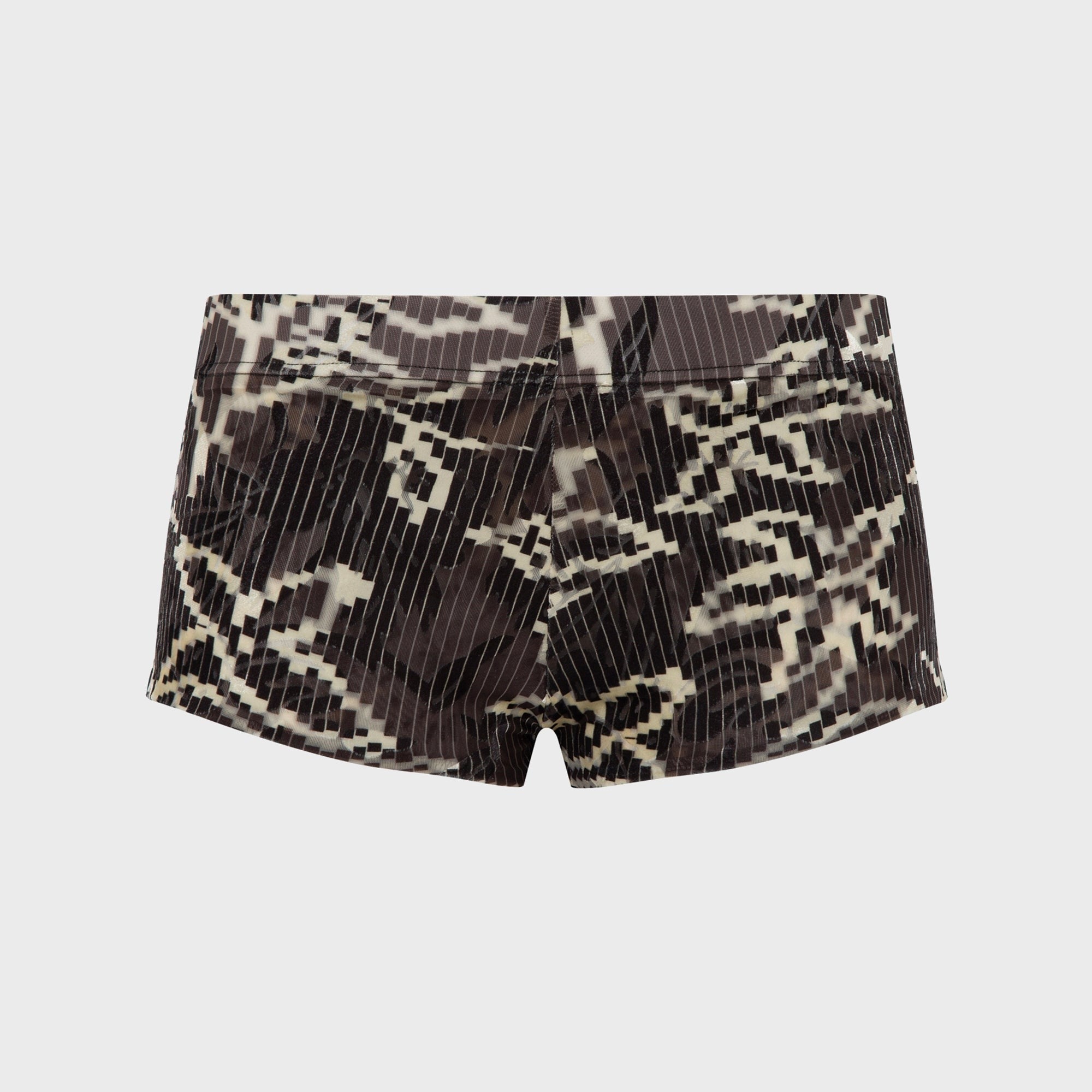 Siedres Afra Low Rise Printed Velvet Mini Short - Brown