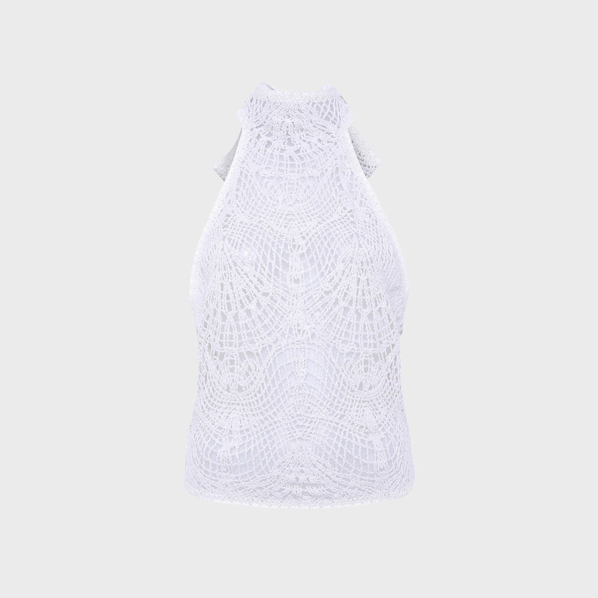 Siedres Indy Halterneck Crocheted Top - Off-white