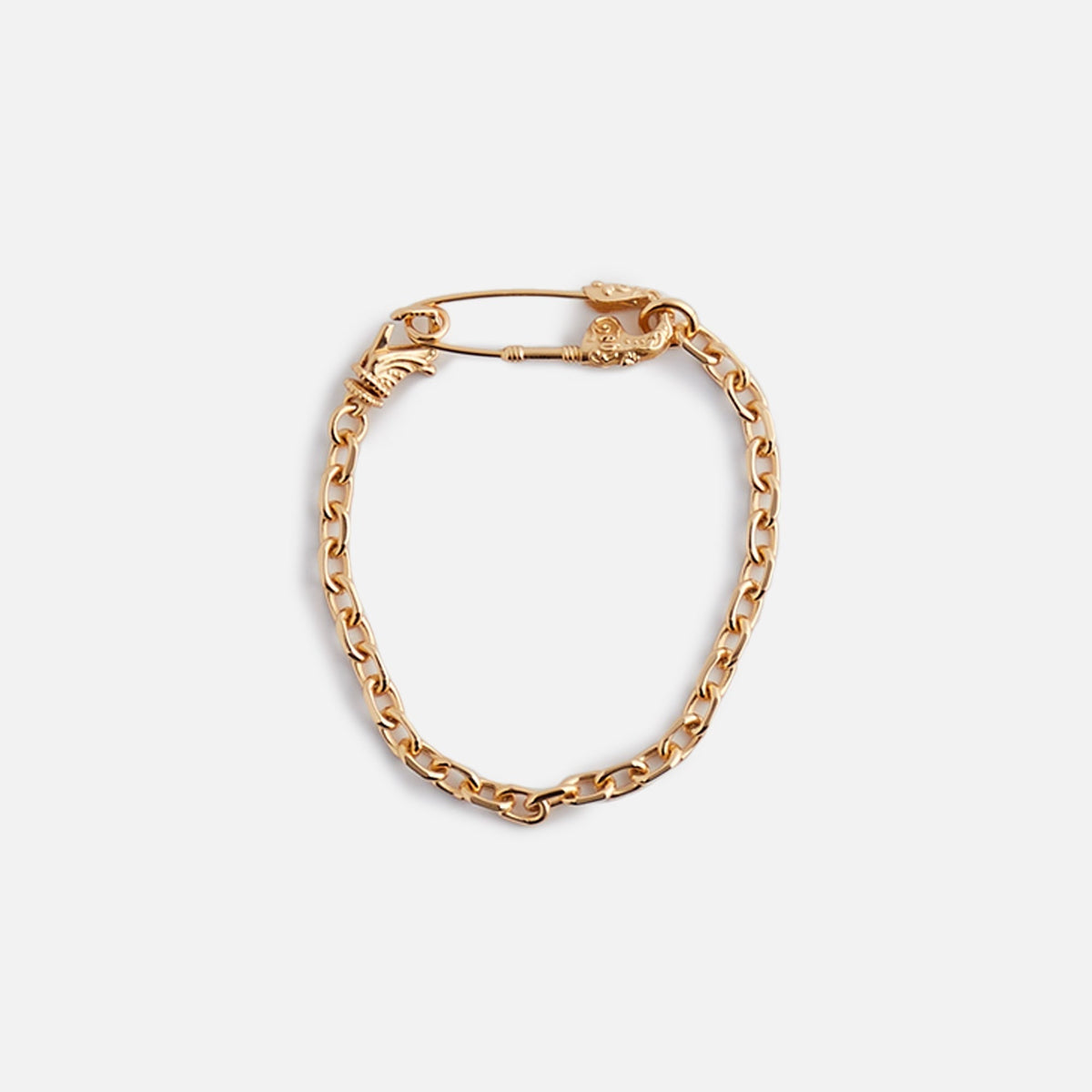 Emanuele Bicocchi Crest Safety Pin Bracelet - Gold