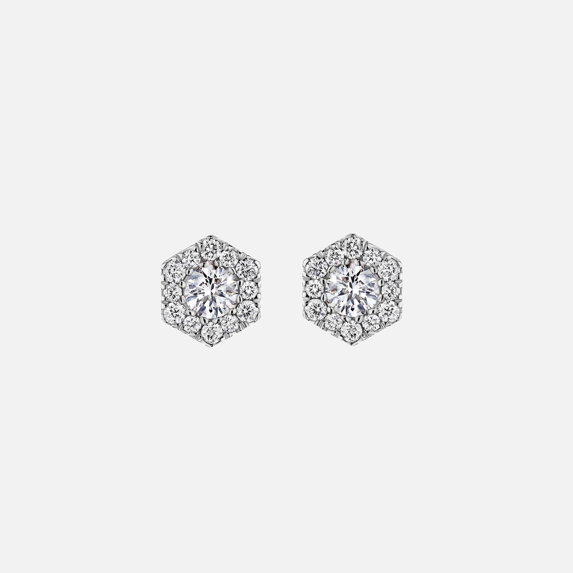VL Cepher Lierne Large Stud Earrings - White Gold