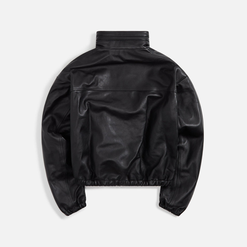 John Elliott Leather Jumper Jacket - Black