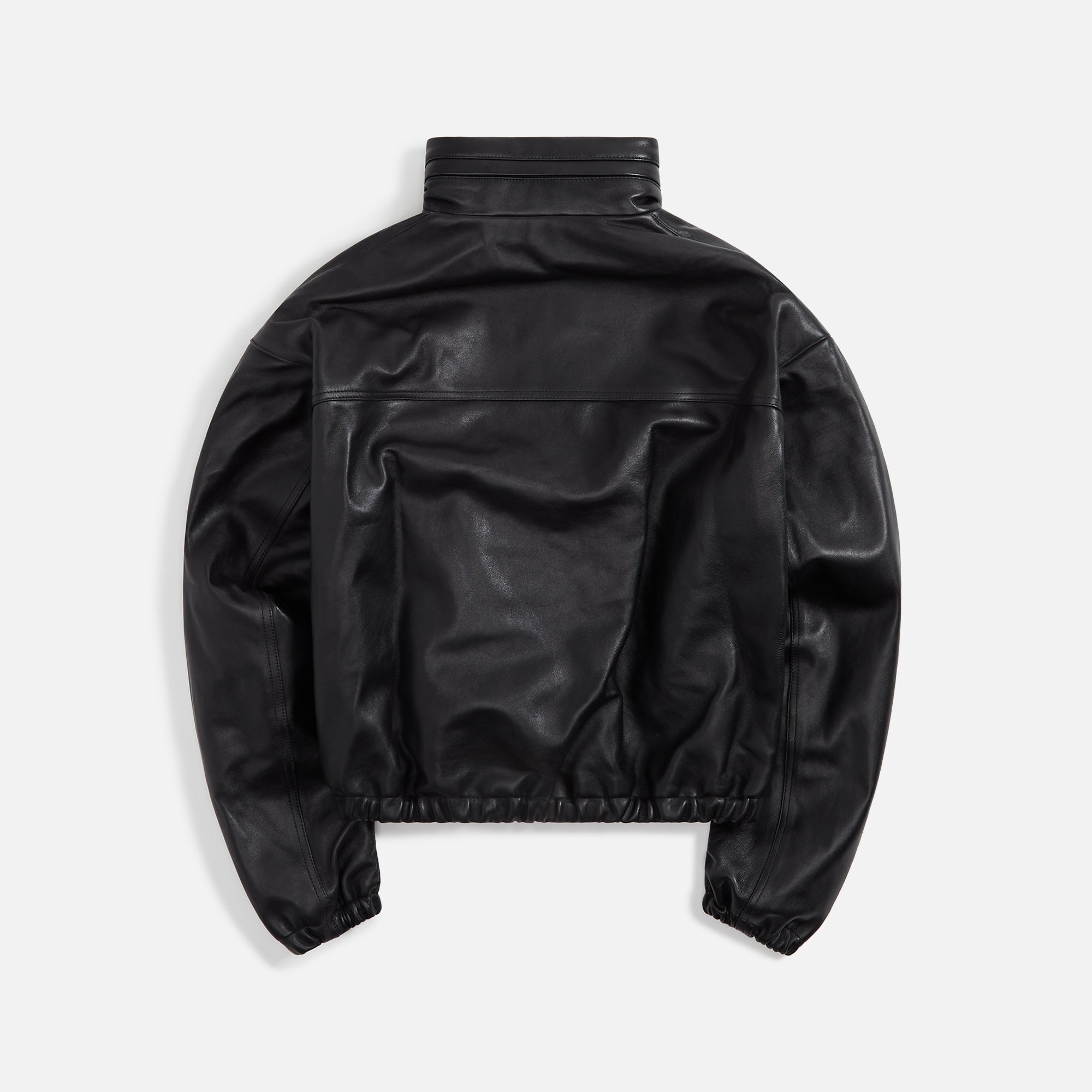 John Elliott Leather Jumper Jacket - Black