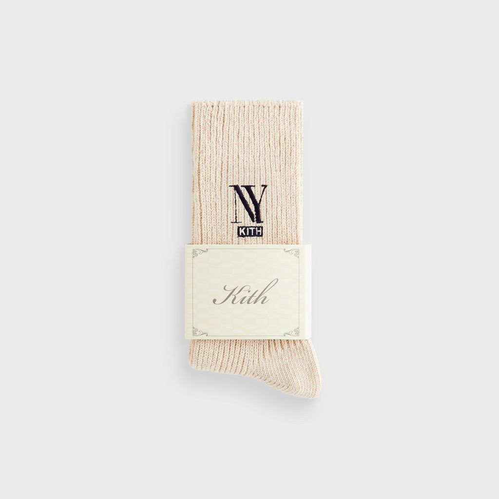 Kith NY Cotton Slouchy Crew Socks - Heather Oatmeal
