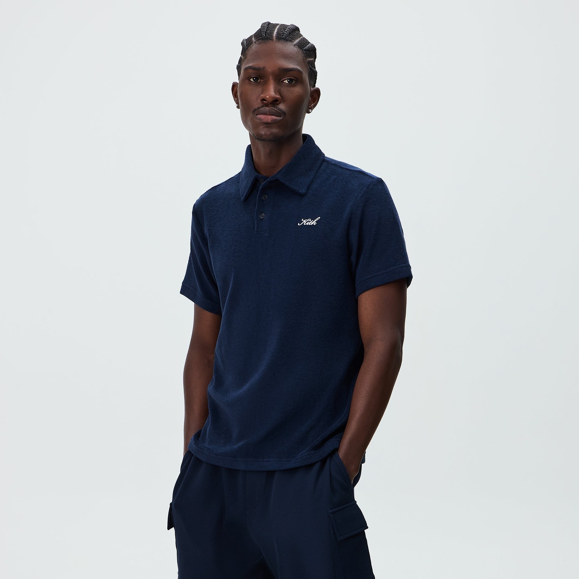 Kith Textured Towel Terry Heathrow Polo - Nocturnal
