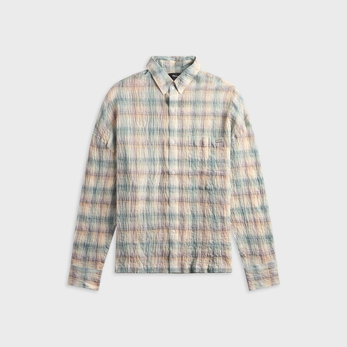 NAHMIAS Featherwieght Plaid Long Sleeve Shirt - Dusty Rainbow Shirting