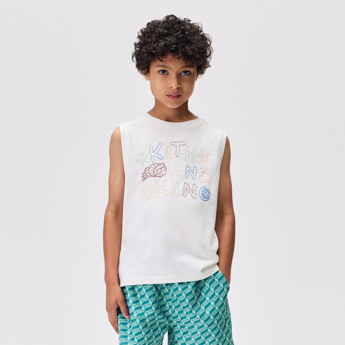 Kith Kids Embroidered Graphic Muscle Tank - Silk