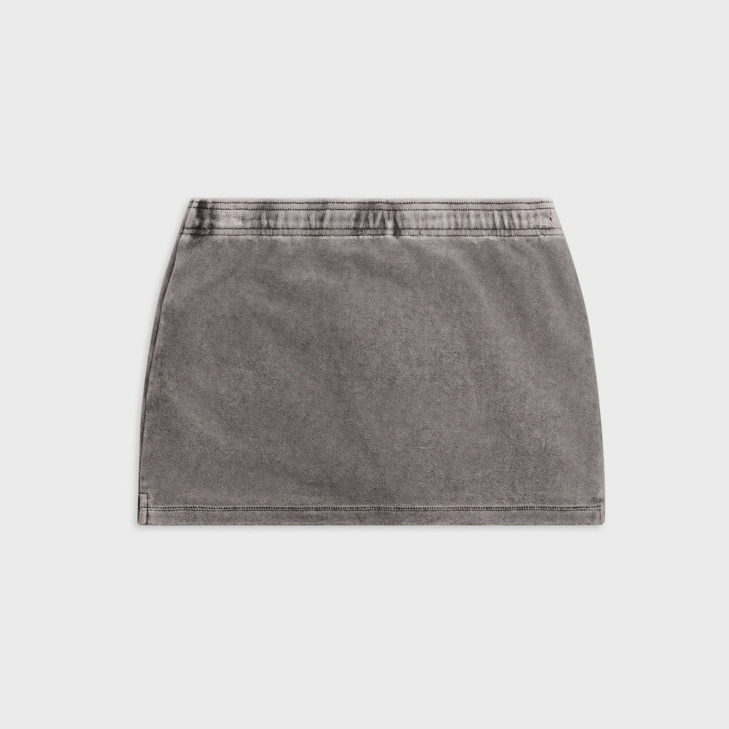 Alexander Wang Mid Rise Mini Skort With Embossed Logo - Washed Alloy