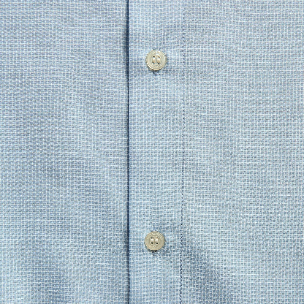 Metalwood Micro Grid Oversized Button Up Shirt - Sky
