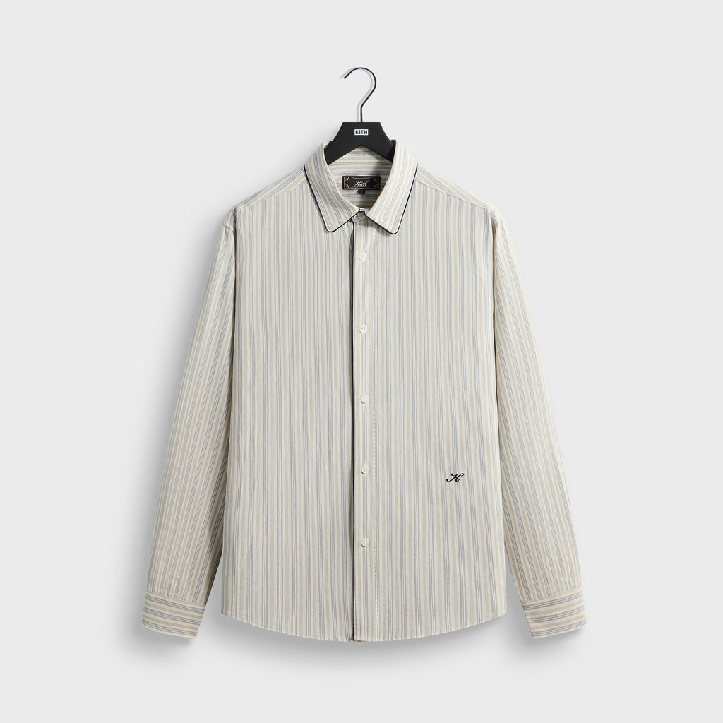 Kith Striped Poplin Georgie Shirt - Sandrift