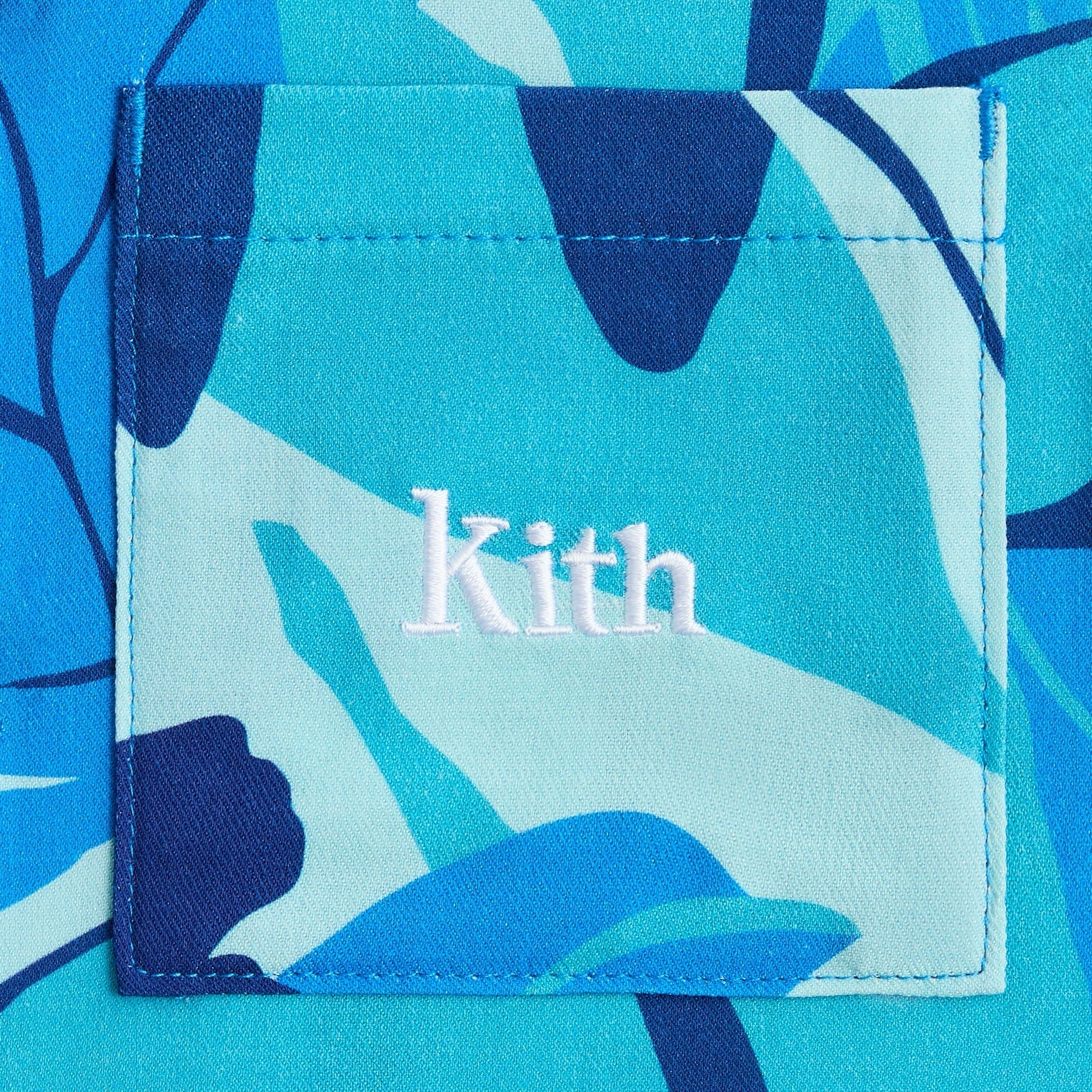 Kith Kids Abstract Tropical Thompson Camp Shirt - Turquoise