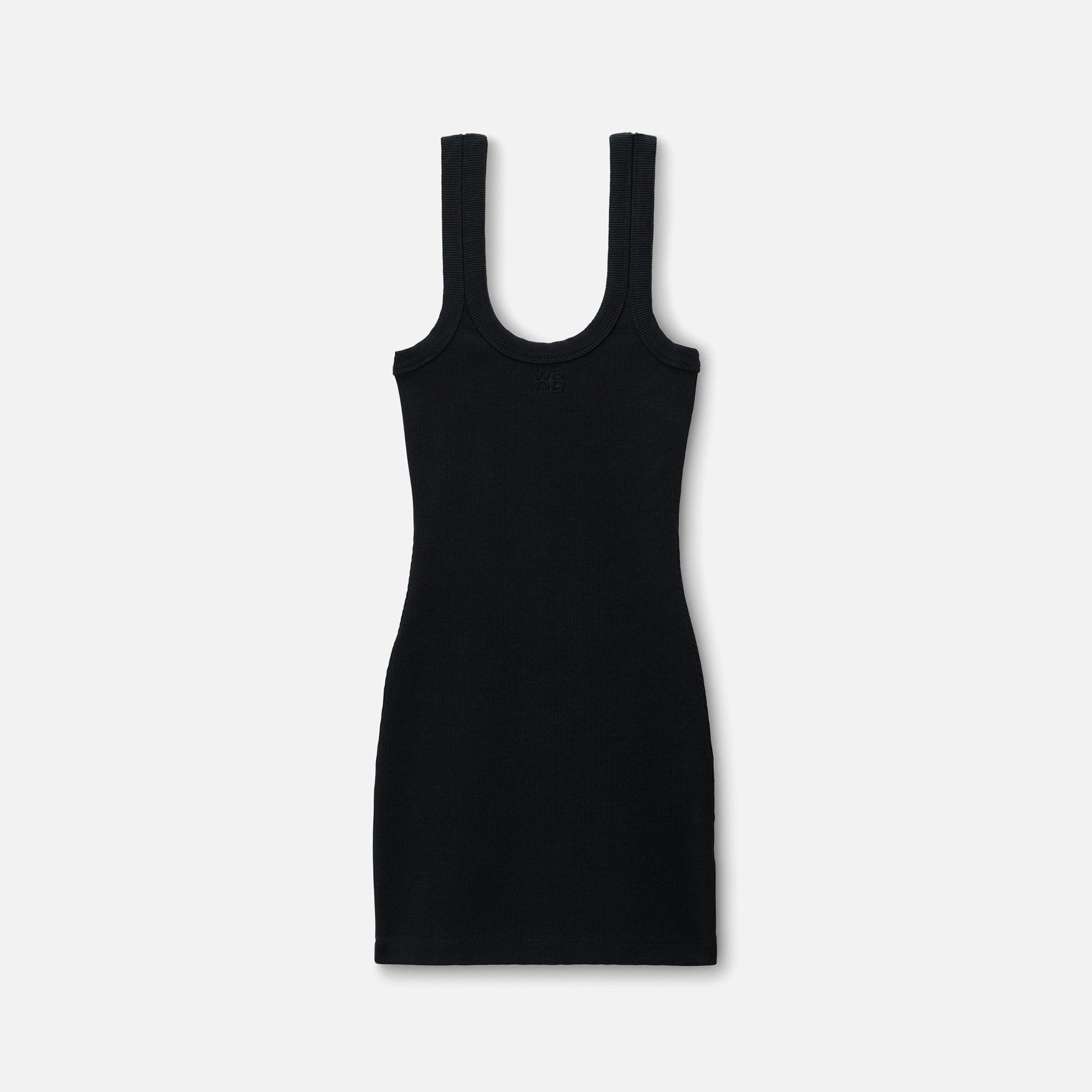 Alexander Wang Mini Tank Dress with Embossed Logo - Black