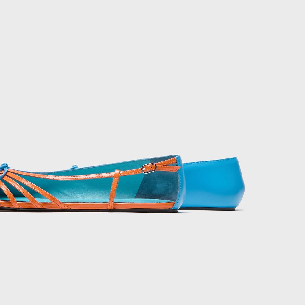Abra Double Shoe Ballerina Flats - Aqua