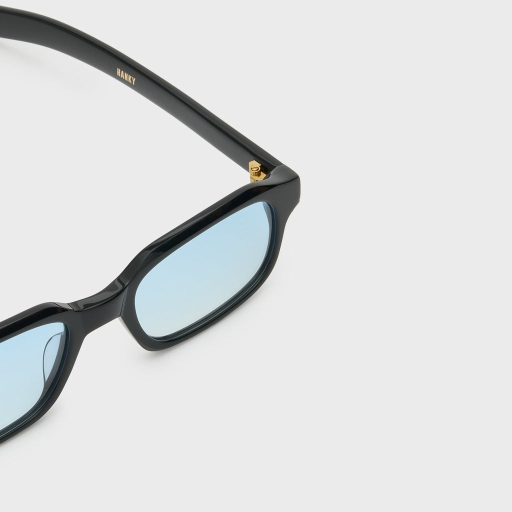 Flatlist Hanky Sunglasses - Solid Black / Light Blue Gradient