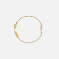 Saint Laurent Monogram Bracelet with Crystals - Yellow Gold