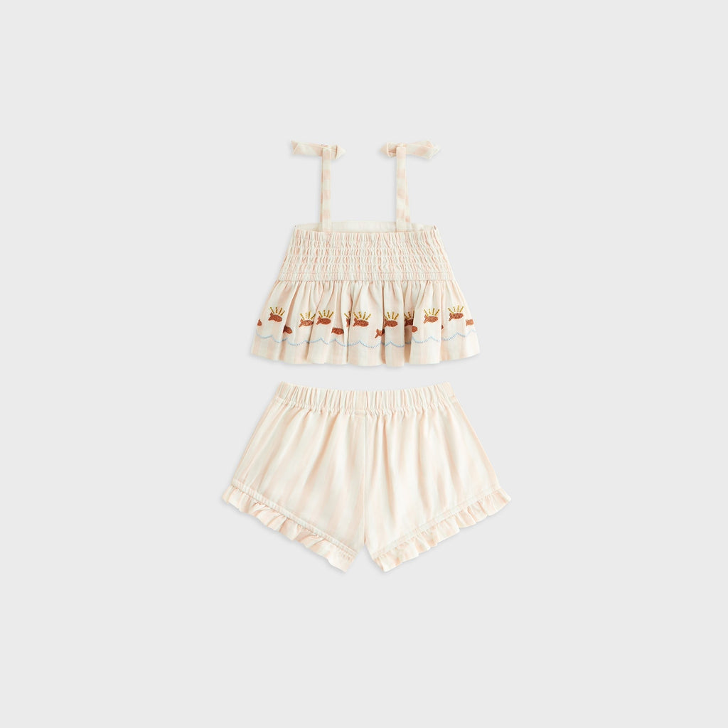Kith Baby Embroidered Peplum Short Set - Sahara
