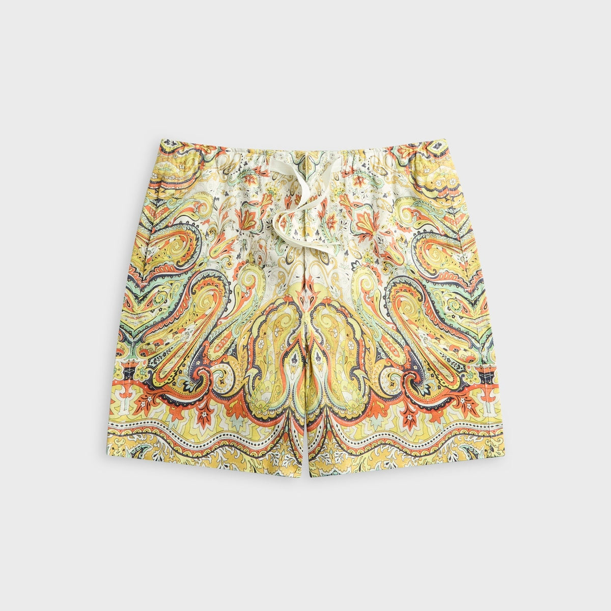 Orlebar Brown Alex Linen Relaxed Fit Short with Fairground Print - Multi / Vermillion