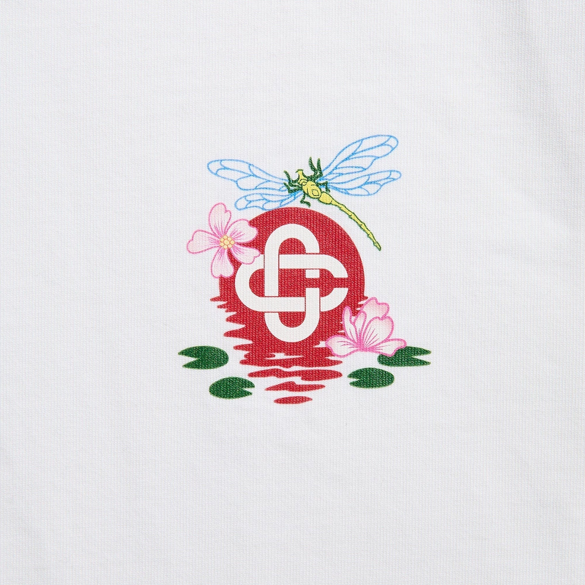 Casablanca Dragonfly Floral Printed Oversized Tee Jersey - White