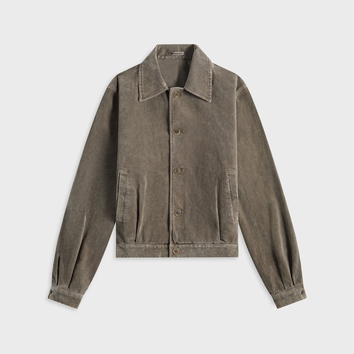 Auralee Pigment Dyed Finx Corduroy Blouson - Olive Brown
