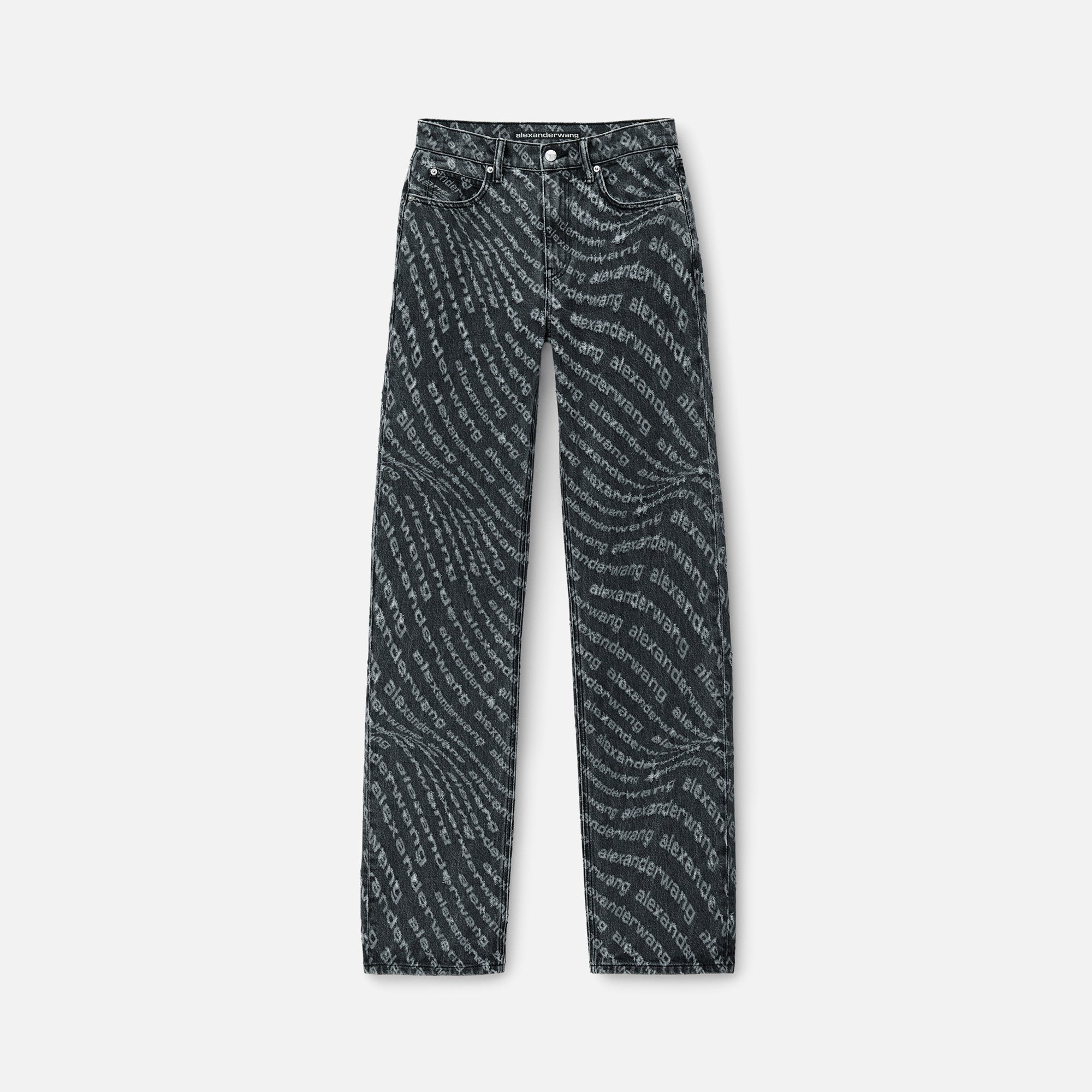 Alexander Wang EZ Mid Rise Relaxed Straight Jean - Shredded Wave