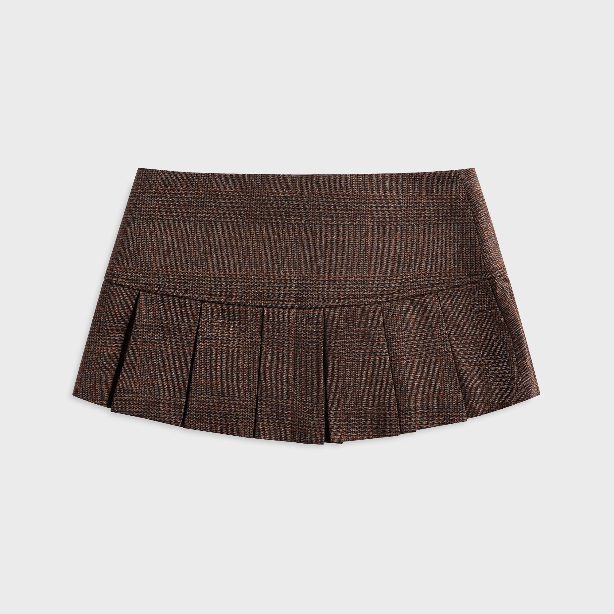 GUIZIO Pleated Micro Mini Skirt - Espresso