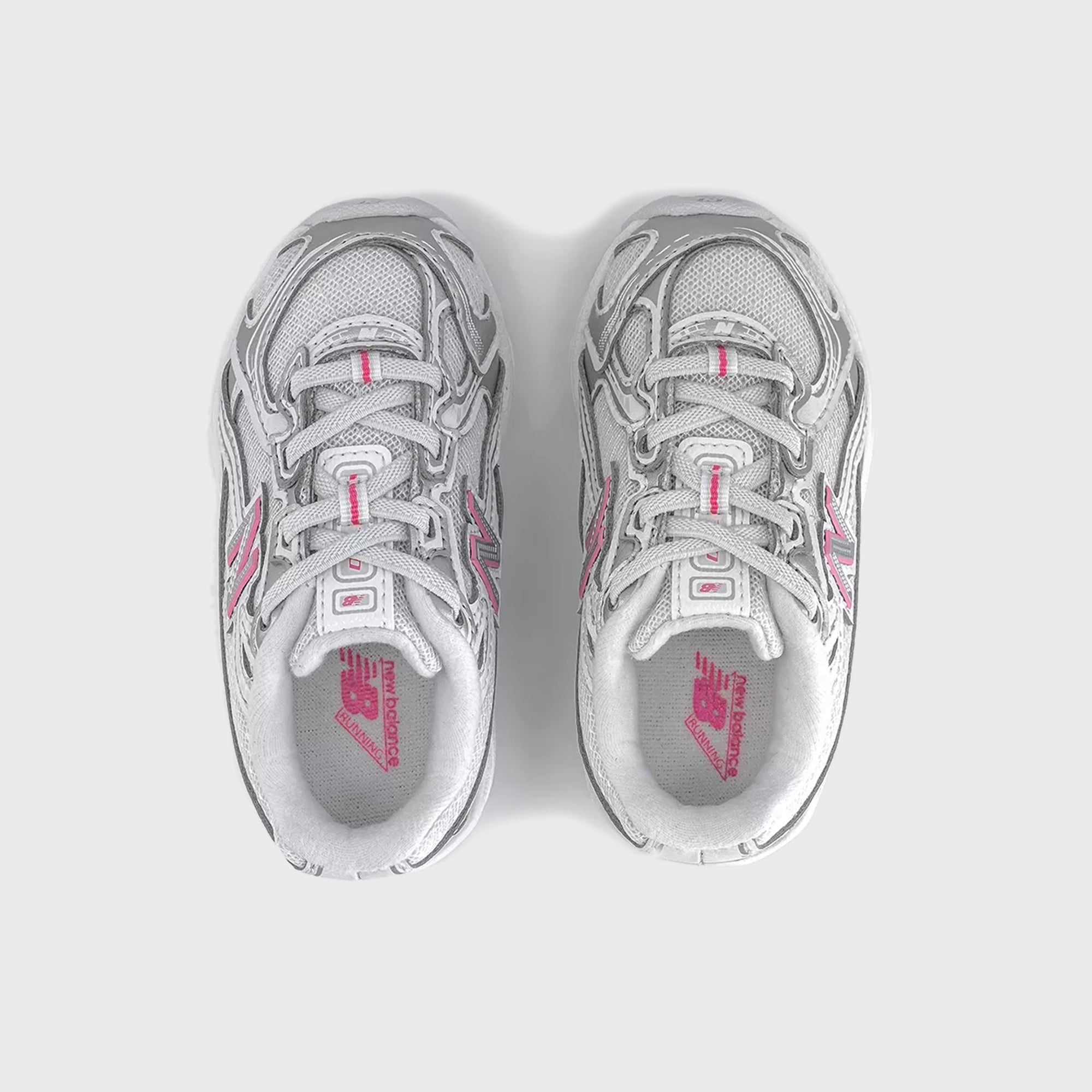 New Balance TD 740 Bungee Lace - Silver Metallic / Signal Pink