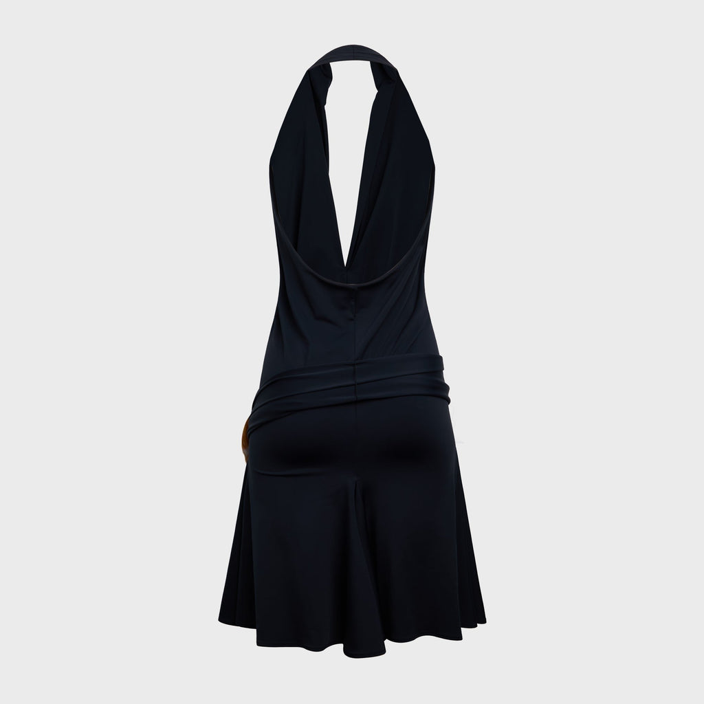 Conner Ives The Recycled Spandex Shell Belt Midi Dress - Black