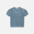 Alexander Wang Cropped Knit Tee - Oxford Blue