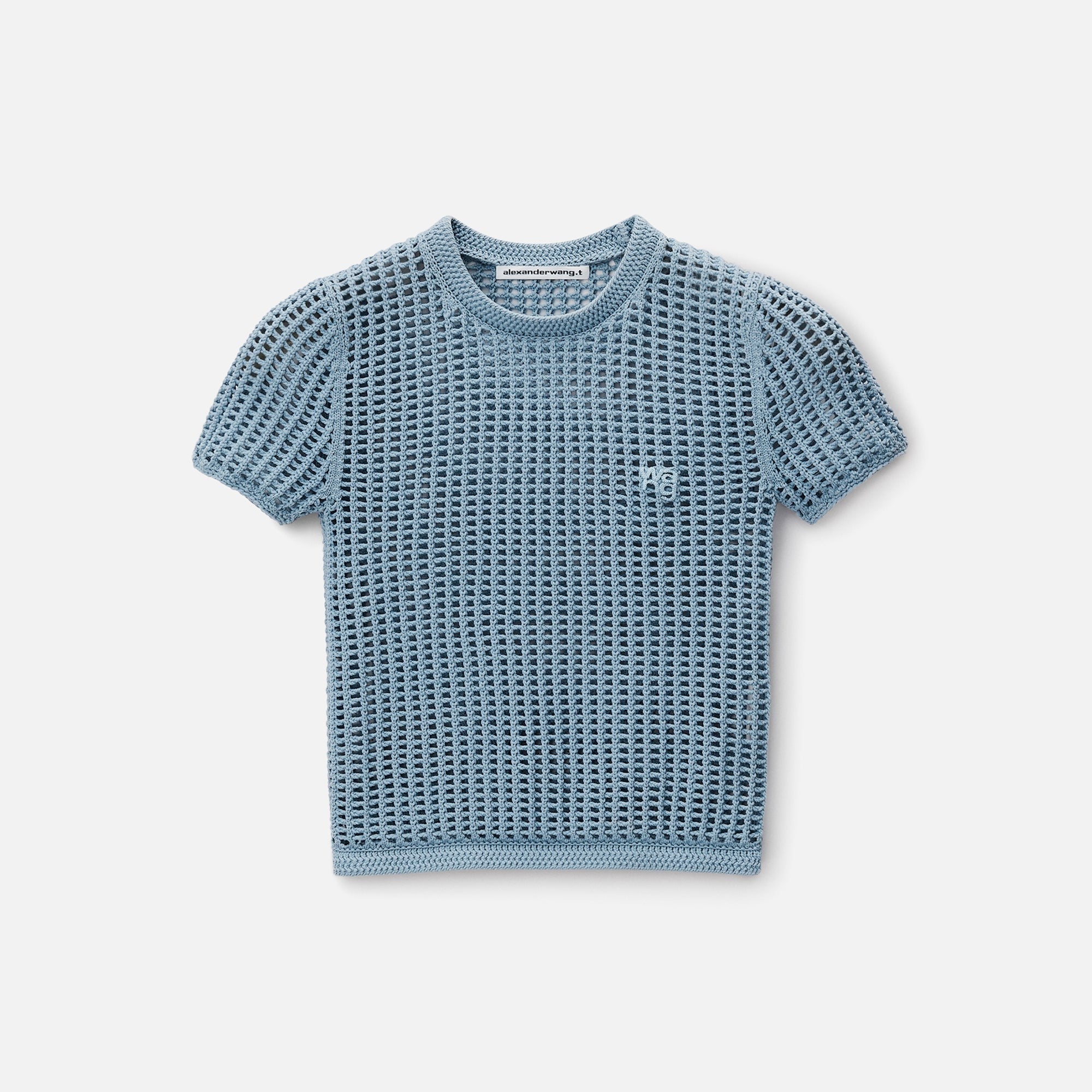 Alexander Wang Cropped Knit Tee - Oxford Blue