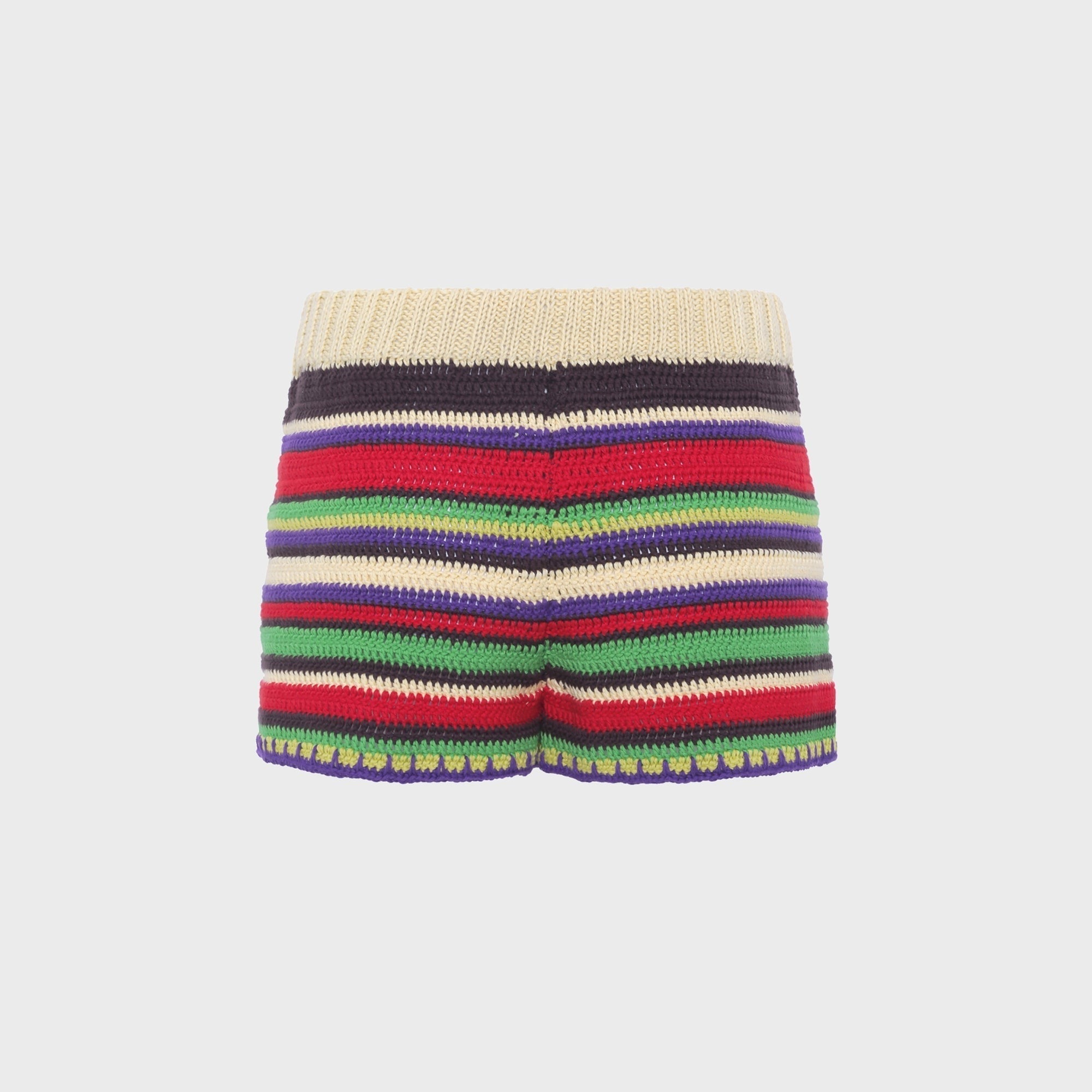 Siedres Renata Striped Crochet Mini Short - Multi