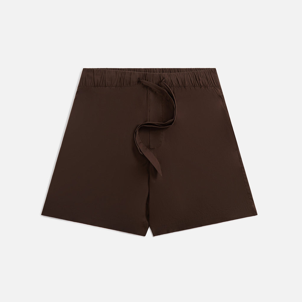 Tekla Poplin Pajama Shorts - Coffee
