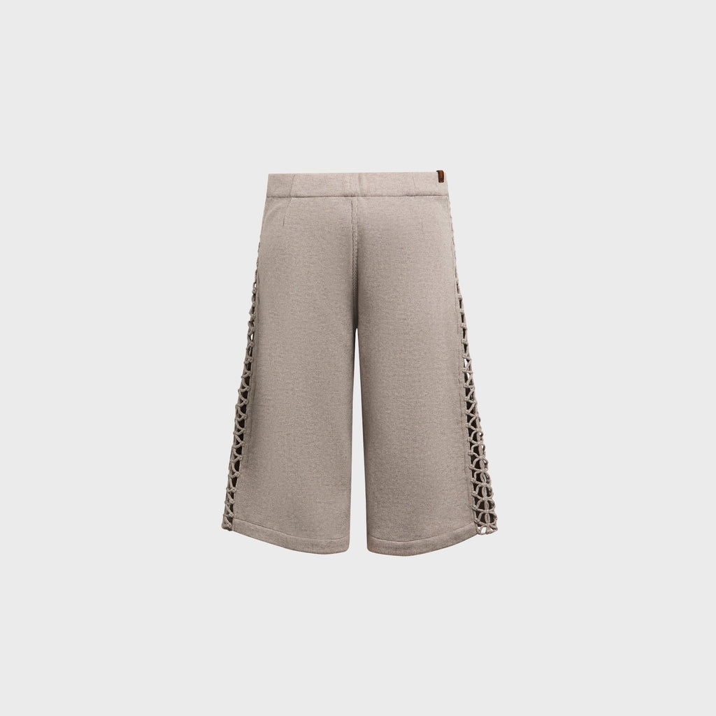 Isa Boulder Relaxed Macrame Pants - Light Grey