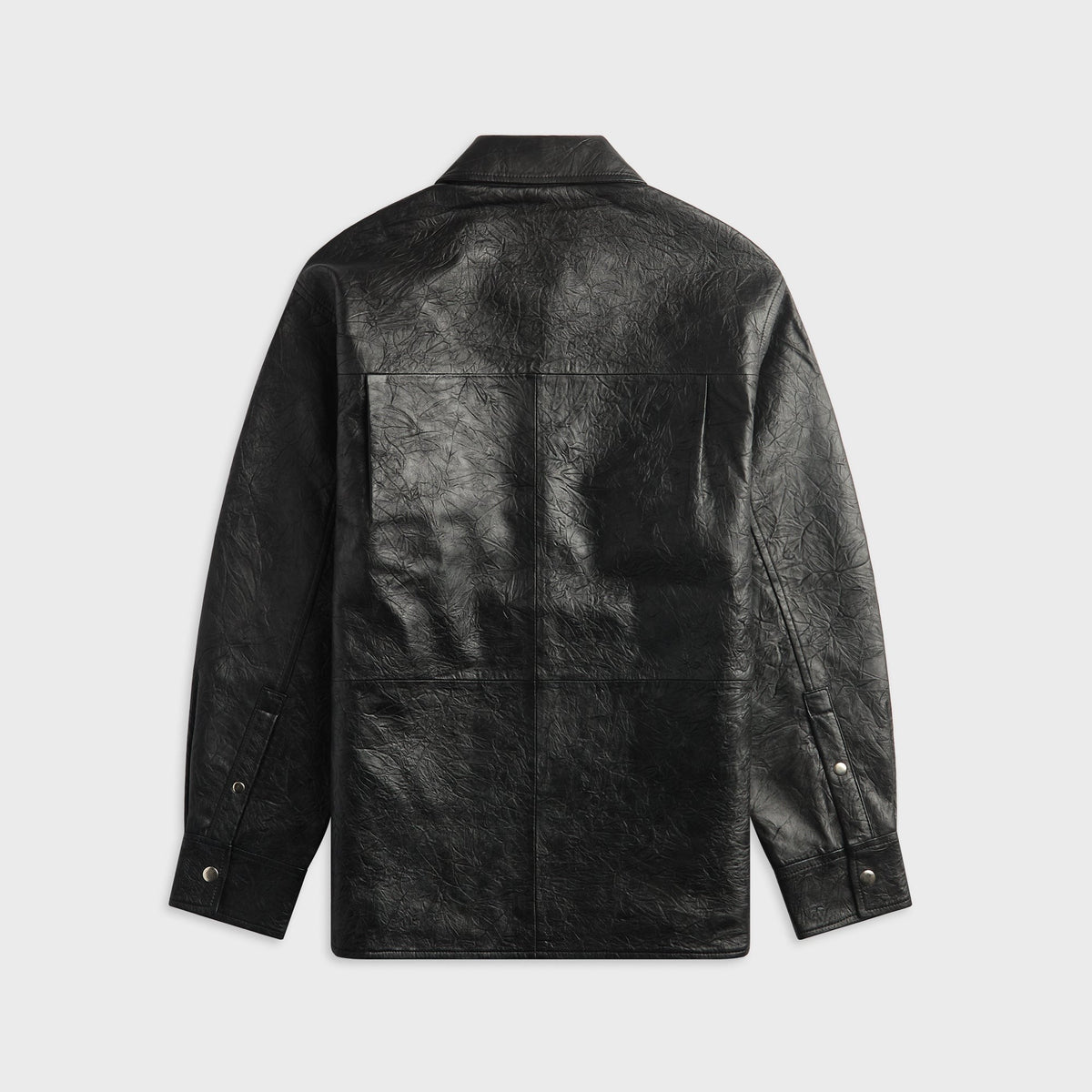 Sunflower Crinkle Leather Shirt - Black