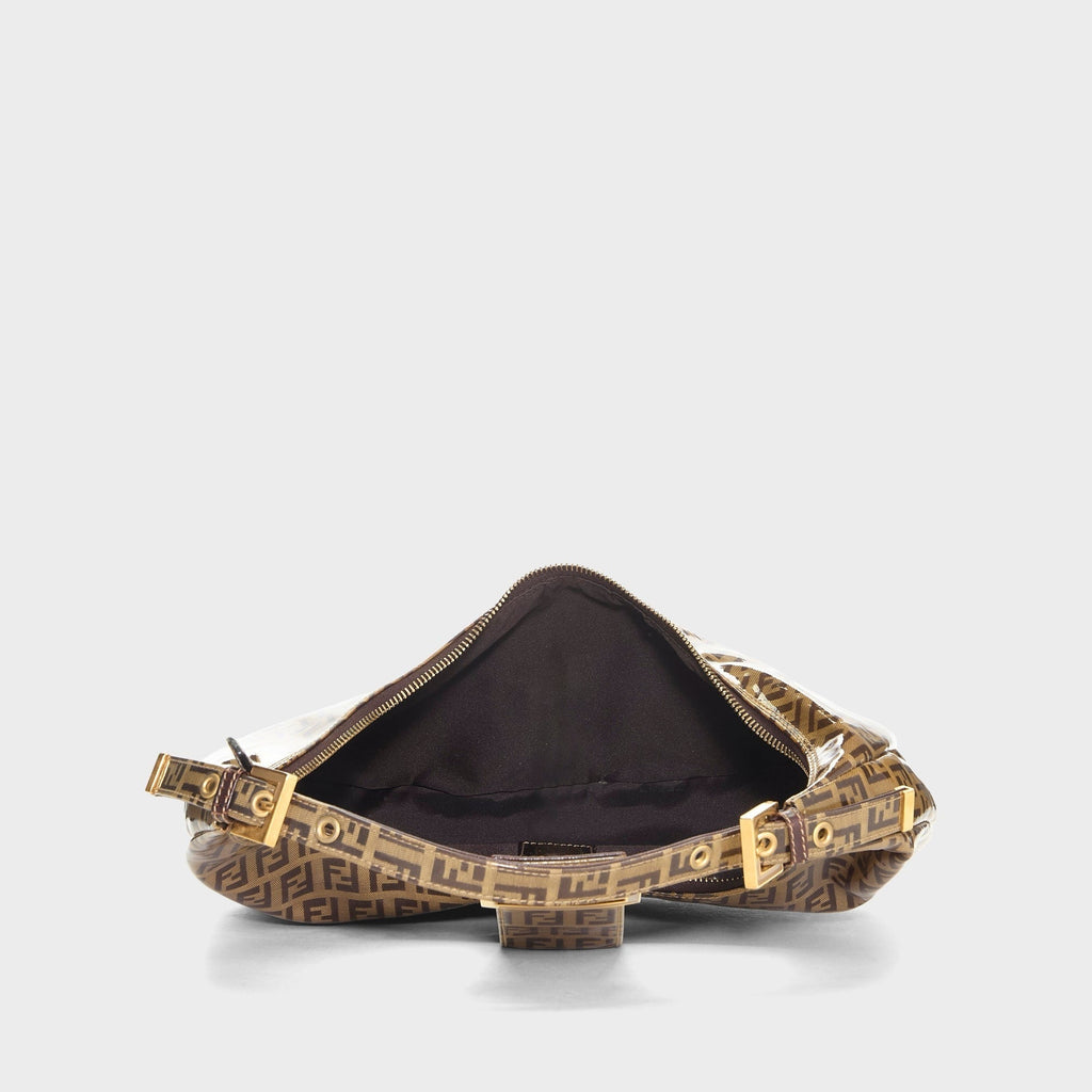 WGACA Fendi Brown Vinyl Crescent Moon Hobo Small Bag - Brown