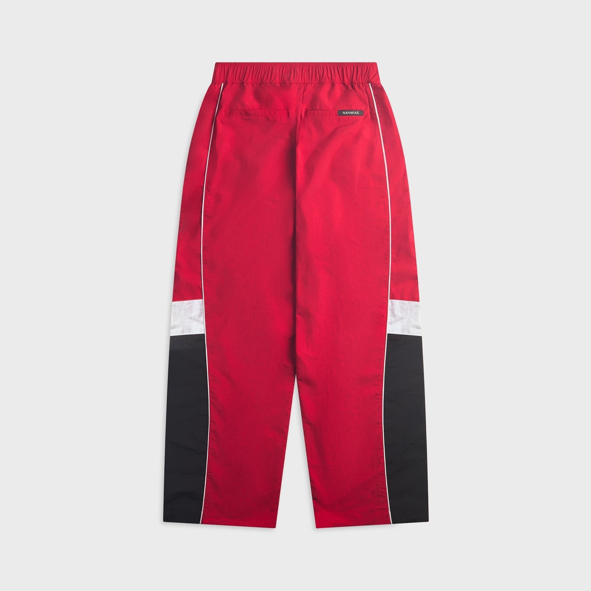 NAHMIAS Baggy Fit Color-Blocked Warm Up Track Pant - Red Nylon