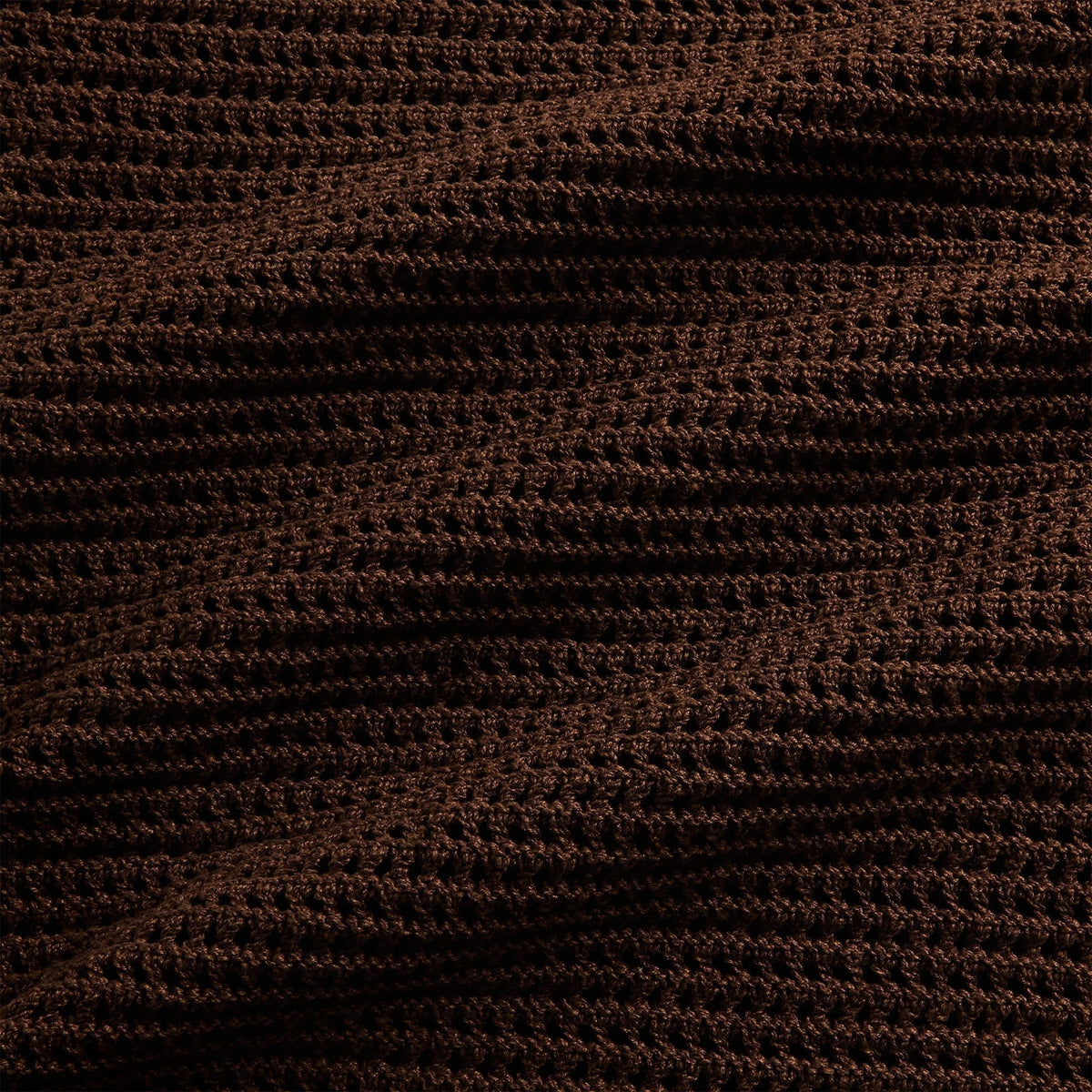 Auralee Tussah Silk Cotton Mesh Knit Skipper Polo - Brown